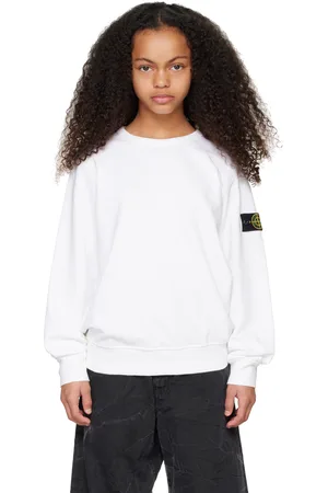 Stone Island Kids White 61320 Organic Cotton Sweatshirt
