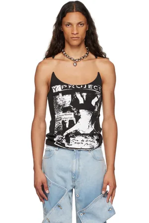 Y / PROJECT Black invisible Strap Tank Top