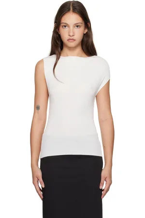 St Agni Off-White Asymmetric Knit Top