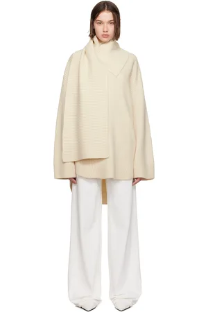 Totême Off-White Long Scarf Knit Sweater