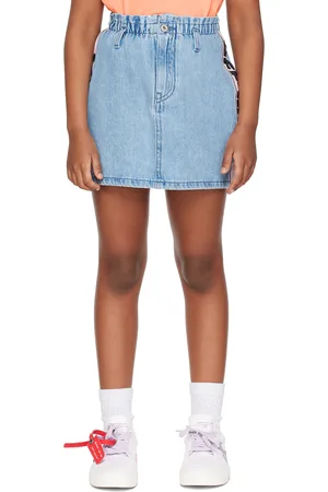 OFF-WHITE Kids Blue Band Denim Skirt