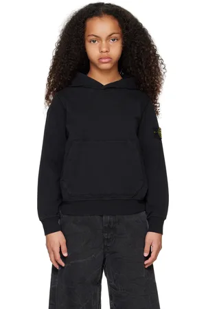 Stone Island Kids Black 61620 Organic Cotton Hoodie