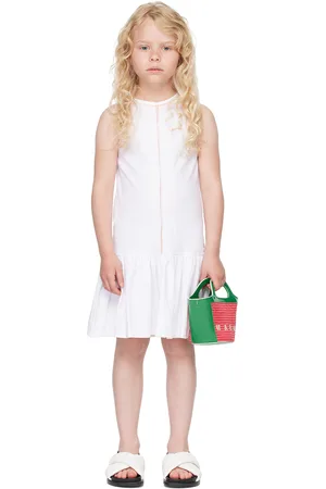 Marni Kids White Contrast Stitching Dress