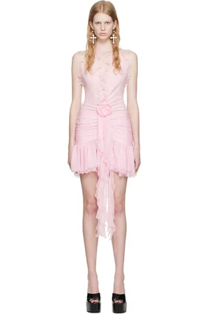 BLUMARINE Pink 3D Rose Minidress