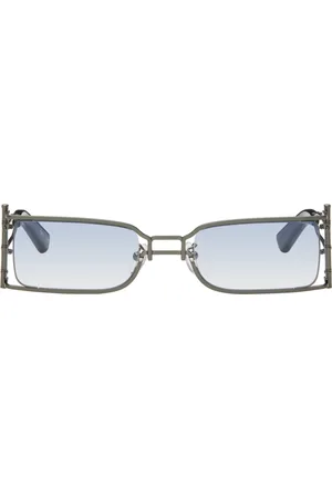 Feng Chen Wang SSENSE Exclusive Gunmetal Bamboo Sunglasses