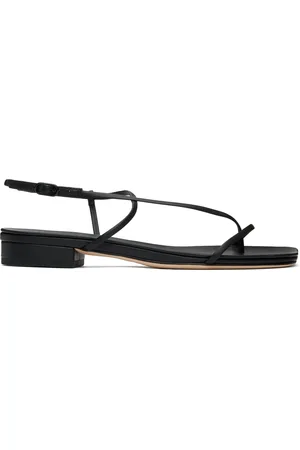 Studio Amelia Black Cross Front Flat Sandals