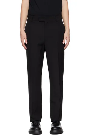 Salvatore Ferragamo Black Flat Front Trousers