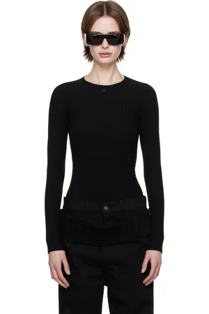 Courrèges Black Lingerie Detail Knitted Sweater