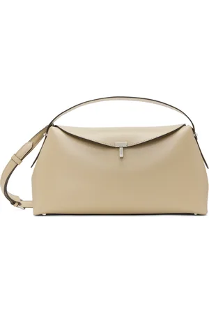 Totême Beige T-Lock Leather Top Handle Bag