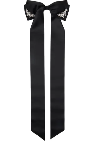 Simone Rocha Black Long Embellished Bow Hair Clip