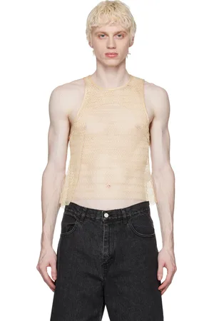 ECKHAUS LATTA Yellow Net Tank Top