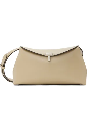 Totême Beige T-Lock Leather Clutch