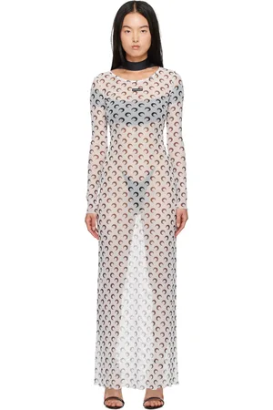 Marine Serre White All Over Moon Maxi Dress
