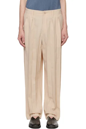Issey Miyake Beige Edge Ensemble Trousers
