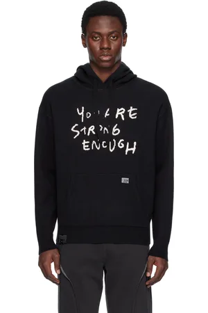 Izzue Black Slogan Knit Hoodie