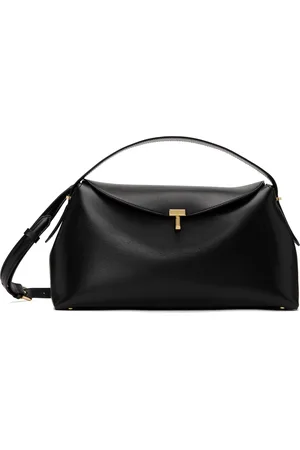 Totême Black T-Lock Top Handle Bag