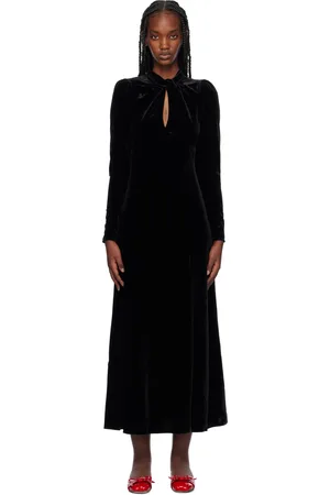 Ganni Black Velvet Maxi Dress