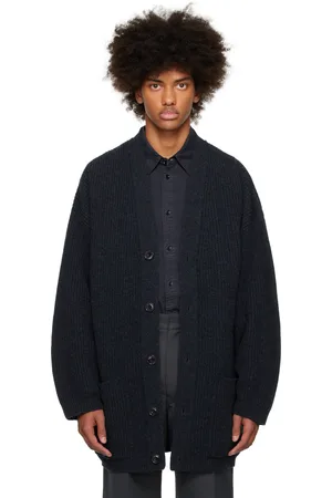 LEMAIRE Navy Felted Cardi Coat