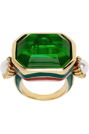 Casablanca Gold & Green Gradient Ring