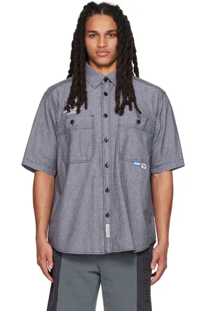 A Bathing Ape Gray Embroidered Shirt
