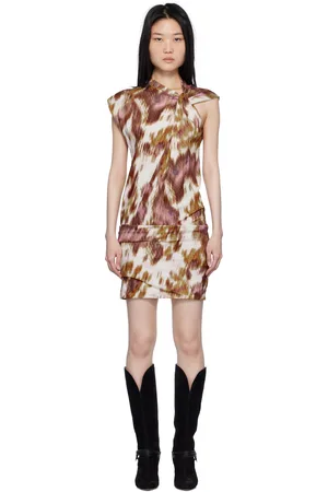 Isabel Marant Off-White & Tan Leany Minidress