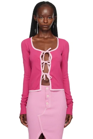 Moschino Pink Self-Tie Cardigan