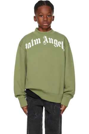 Palm Angels Kids Khaki Classic Curved Logo Sweatshirt