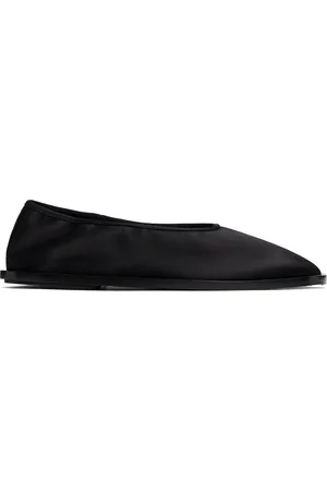 Proenza Schouler Black Soft Square Satin Loafers