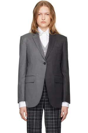 Thom Browne Gray Elongated Single Button Blazer
