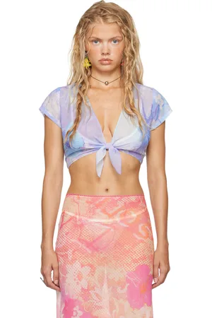 Petra Collins SSENSE Exclusive Blue Mimi Wade Edition Holiday Tie Top