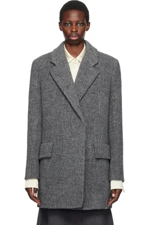 Jil Sander Gray Double-Breasted Caban Jacket