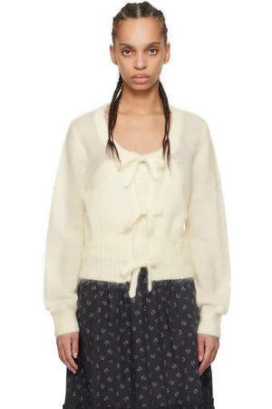 Ganni Off-White Tie String Cardigan
