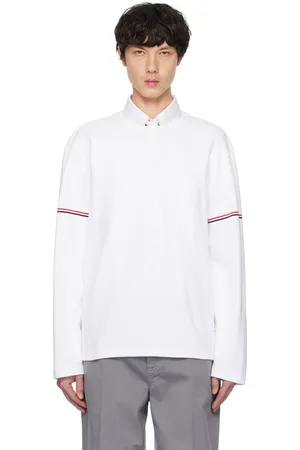 Thom Browne White Cotton Rugby Long Sleeve T-shirt