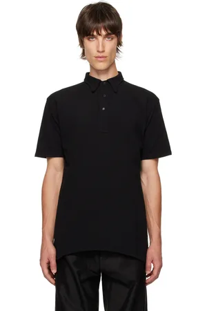 Maison Margiela Black Cotton Piqué Polo