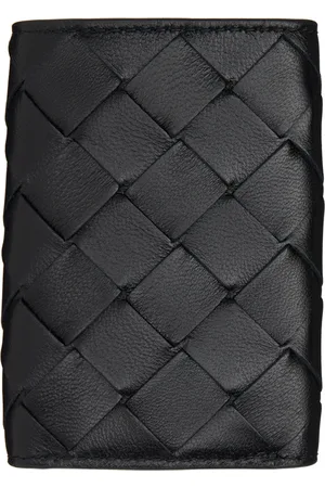 Bottega Veneta Black Tiny Trifold Wallet