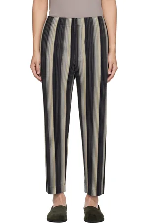 Issey Miyake Black & Beige Ronan Bouroullec Edition RB_Stripes 2 Trousers
