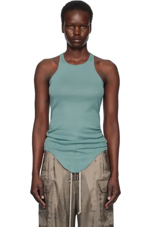 Rick Owens Green Hollywood Basic Rib Tank Top