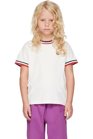 Moncler Kids White Tricolor T-Shirt