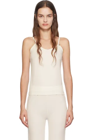 HUGO BOSS Off-White Embroidered-Logo Tank Top
