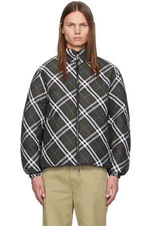 Burberry Khaki Check Reversible Down Jacket