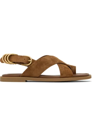 RAG&BONE Brown Gia Italian Suede Crossover Sandals
