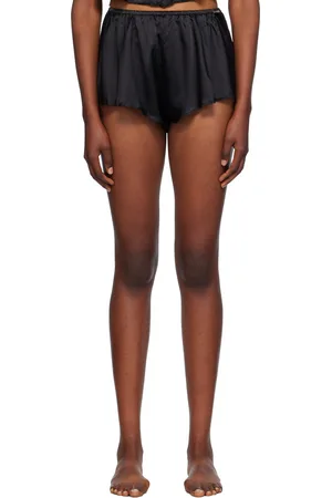 FLEUR DU MAL Black Luxe Flutter Pyjama Shorts