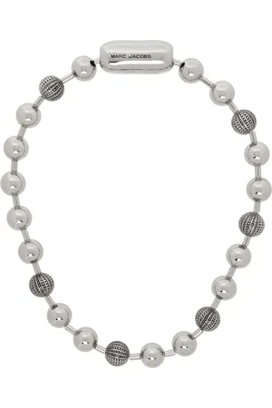 Marc Jacobs Silver Monogram Ball Chain Necklace