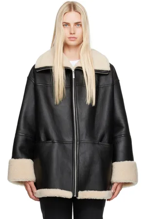 Totême Black Signature Shearling Jacket
