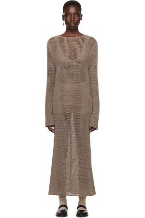Lauren Manoogian Brown Net Maxi Dress