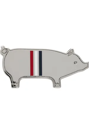 Thom Browne Silver Pig Tie Bar