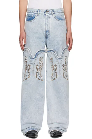 Y / PROJECT SSENSE Exclusive Blue Maxi Cowboy Cuff Jeans