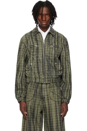 EgonLab Gray Lining Denim Bomber Jacket