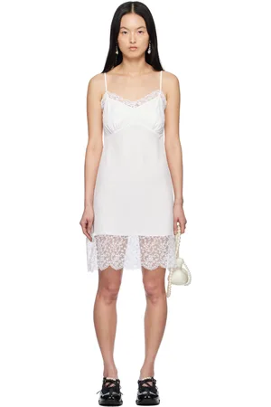 Simone Rocha White Deep Lace Trim Slip Minidress