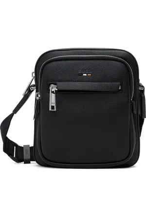 HUGO BOSS Black Faux-Leather Mini Crossbody Bag
